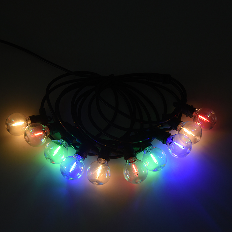 G40 ボールバブル E12 スパイラル口カラフルな LED 装飾花綱照明